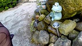 Man, check out hot-pussy66 in black pantyhose outdoor action