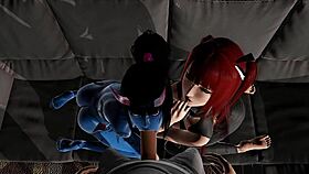 demon girl and redhead blow you 😈