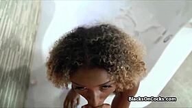 Lubed black newbie teen 18+ fucked in blowjob and fucking on private casting