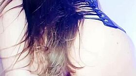 Latina stepmom with giant cameltoe seduces stepson by masturbating her pussy and ass, loving double penetration