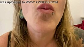 Chubby milf with tattoos talks dirty while swallowing gummy bears in vore fetish