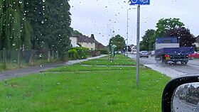 lucia flashes big tits in public car challenge 😈