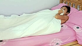 white cock tests exotic brunette’s hairless pussy in doggystyle