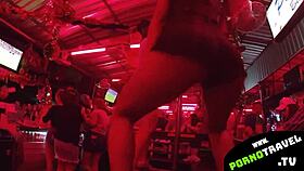 Asian Bar Girl Shakes Ass in Sneakers!
