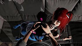 demon girl and redhead blow you 😈