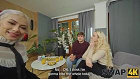Swap4k offers real fun with babe on sofa for first time swap