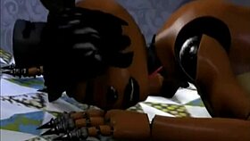Toy Freddy receives a blowjob and licking in this lesbian toy scene.