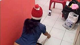 in hospital, no patients, showing my ass, horny for fuck