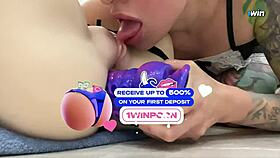 The maid discovers the owner's doll and starts fucking it hard!