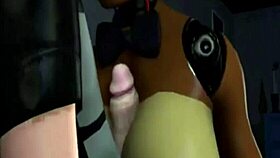 Toy Freddy receives a blowjob and licking in this lesbian toy scene.
