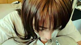 Intense deepthroat leads to cum eating