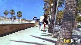 Naughty French brunette enjoys outdoor anal and blowjob 😏