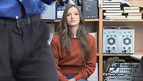 this beautiful tattooed brunette got caught on hidden cam getting cocked hard in the office.