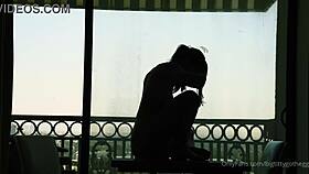 Bigtittygothegg silhouette rides dildo with big ass and shaved pussy