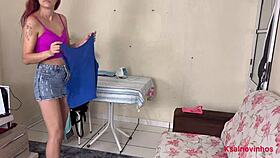 risky masturbation session by the naughty maid at home