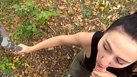 Hiking vlogger black lynn discovers COCK to SUCK in the middle of nowhere