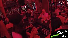 Asian Bar Girl Shakes Ass in Sneakers!