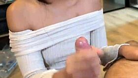 petite 18yo asian cutie sucks me off and i finish in her mouth