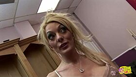 Nude blonde model gets tight pussy licked and fingered by painter.