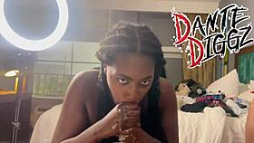 2 Ebony Baddies Battle in Wild Dick Sucking Contest!