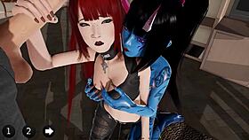demon girl and redhead blow you 😈