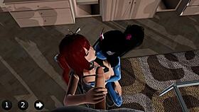 demon girl and redhead blow you 😈