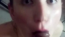 lena starr gets cum shot in her eye after blowjob