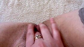 Hairy Brunette Squirt Orgasms While Getting Ass Fucked and Jerking Clit in Fetish Scene