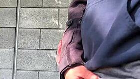 Oh man, it gets so hard knowing they're watching me masturbate in the forest from afar! 😏