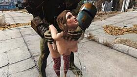 Mutant Pounds Girl in Stockings Doggystyle Bent Over!