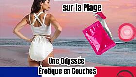 Diaper lover explores sensual trance on French beach
