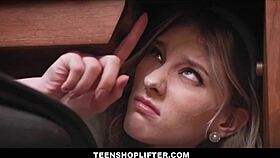 Watch The Skinny Blonde Teen Masturbate To The Ebony Shoplifter's Sex Tape!