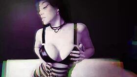 sexy goth babe shows off fuckable skills after teasing huge dick