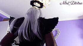 the big ass fallen angel arrives on earth for halloween cosplay