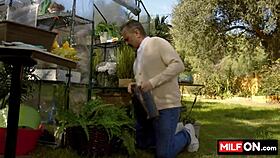 jenna starr, the big tit blonde milf, gets her huge butt assfucked in the garden by diego perez's monster cock until orgasm