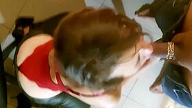 french amateur in red satin bodysuit gets doggystyle fuck 😏