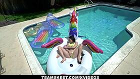 Can Tiny Riley Jean Handle a Real Big Dick Over That Dildo?