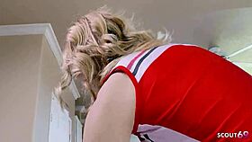sweet blonde cheerleader tricked into rough fuck