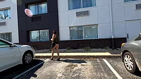 feeling the thrill as this milf's skirt malfunctions in public, exposing her big ass to everyone