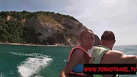 Asian amateur performs public blowjob on holiday