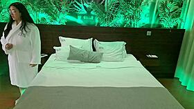 Latina Milf Oils Chubby Handyman, Squirts in Ecstasy