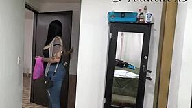 I got a delicious blowjob from this hot latina milf before the train.