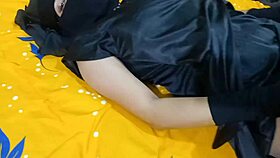 Hot sexy muslim girlfriend enjoys doggy style sex with her college best friend.