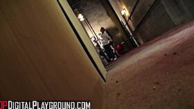 Katrina Jade bangs handsome guy in haunted hotel for creampie