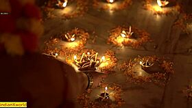 Indian devar bhabhi engage in rough hardcore sex during dewali festival with doggystyle and group action