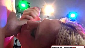 firstclasspov - sarah jessie demonstrates throat exercises with large props