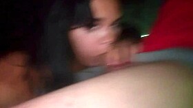 He found a BBW with pierced nipples and took her to bathe for first time tongue action