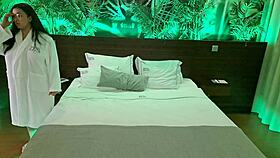 Latina Milf Oils Chubby Handyman, Squirts in Ecstasy