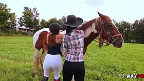 Babes fucked outside farm.