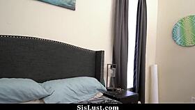 Horny stepsister eases stepbrother's long distance blues